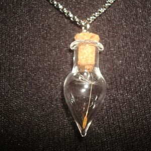 Mini Tear Drop Glass Wish Necklace with Cork